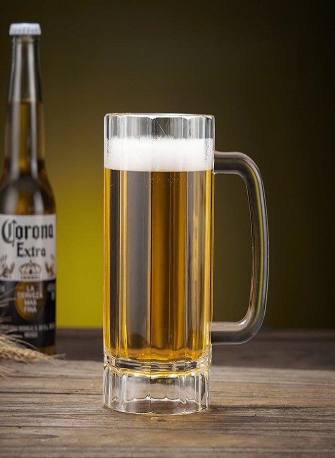 Komost 21oz Plastic Beer Mugs with Handle Set of 2, Reusable Clear Beer Stein Drinking Cups for Party Bar Home Hotel - Perfect for Whiskey Juice Cocktail Beverages - Image 4